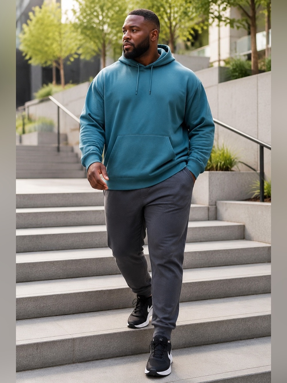 NWOT Nike Hoodie Men's XXL Teal Blue Dri-FIT Pullover Performance Sweatshirt Gym